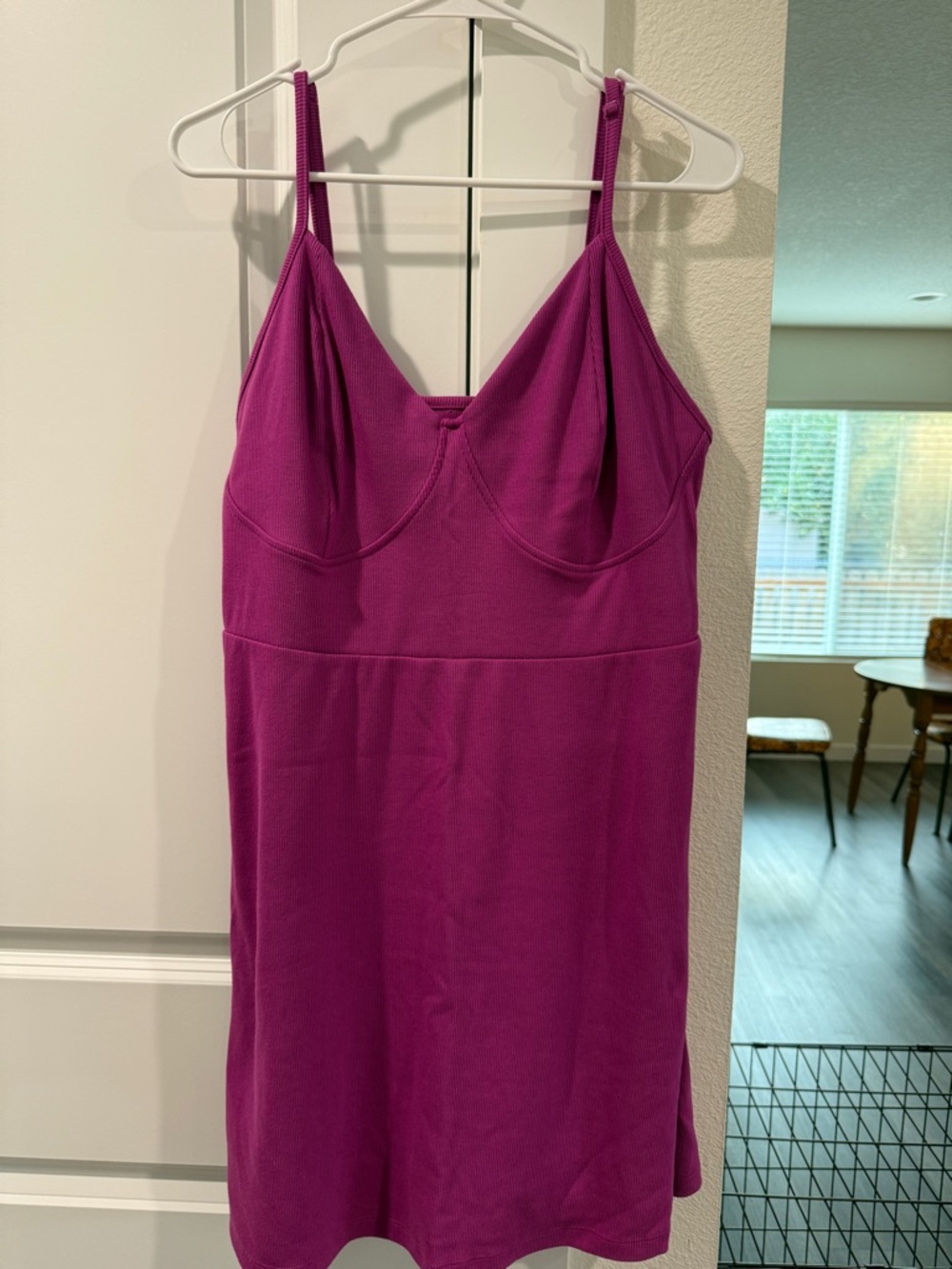 Women's Magenta Dress with Spaghetti Straps